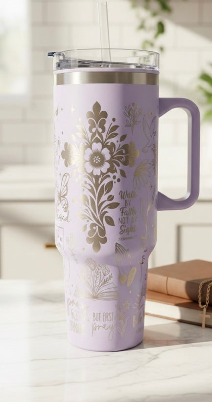 Floral Faith – 40oz Insulated Tumbler