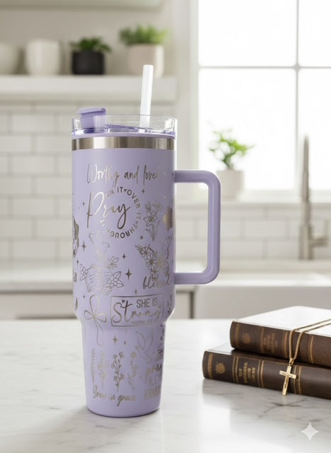 Floral Faith – 40oz Insulated Tumbler